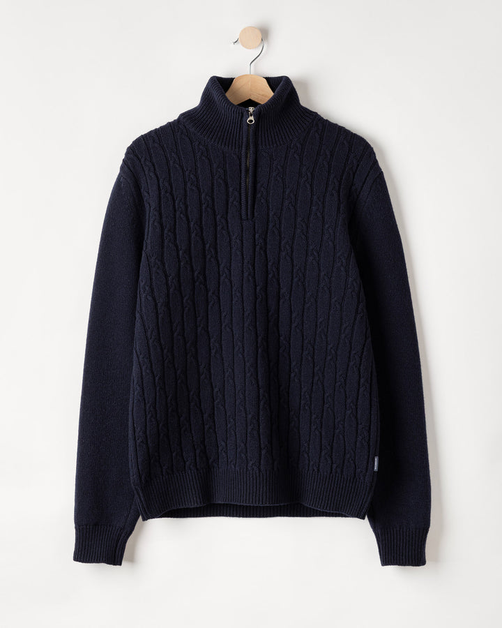 Holebrook Men's Alvin Merino Cashmere Windproof Jumper Navy