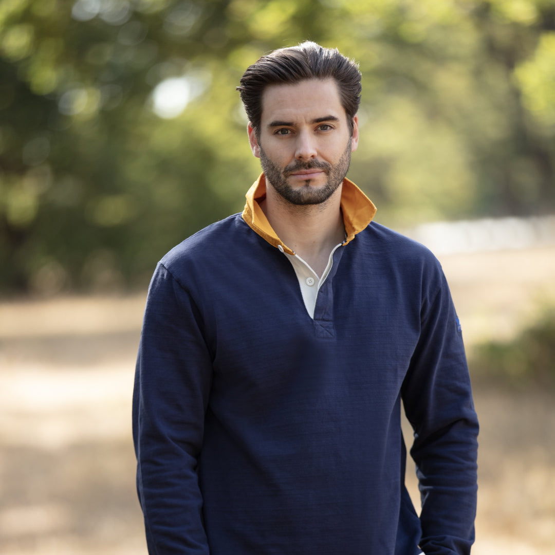 Bullwren Original Rugby Shirt Navy/Mustard