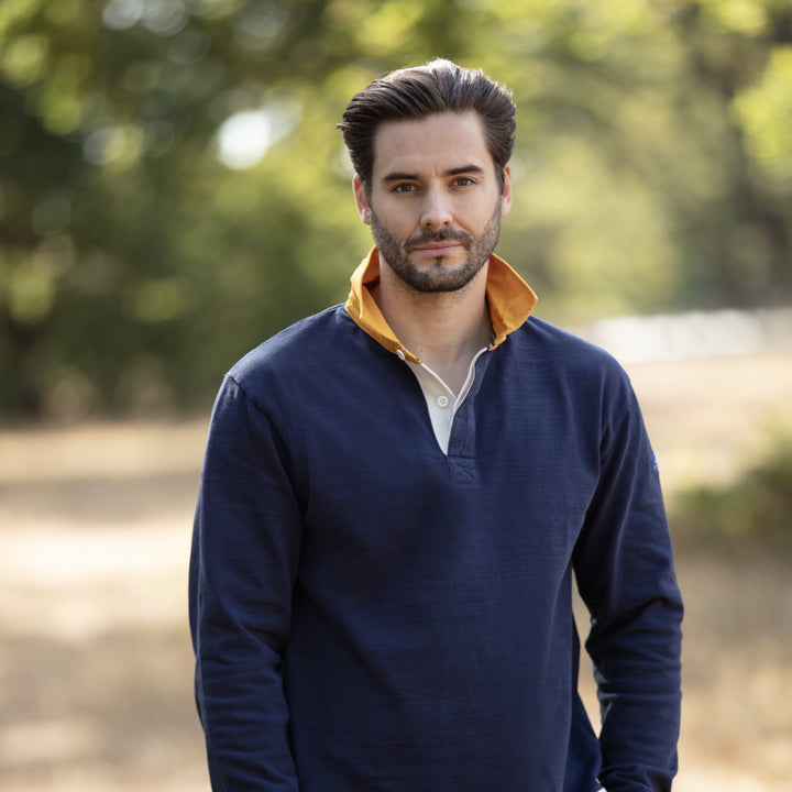 Bullwren Original Rugby Shirt Navy/Mustard
