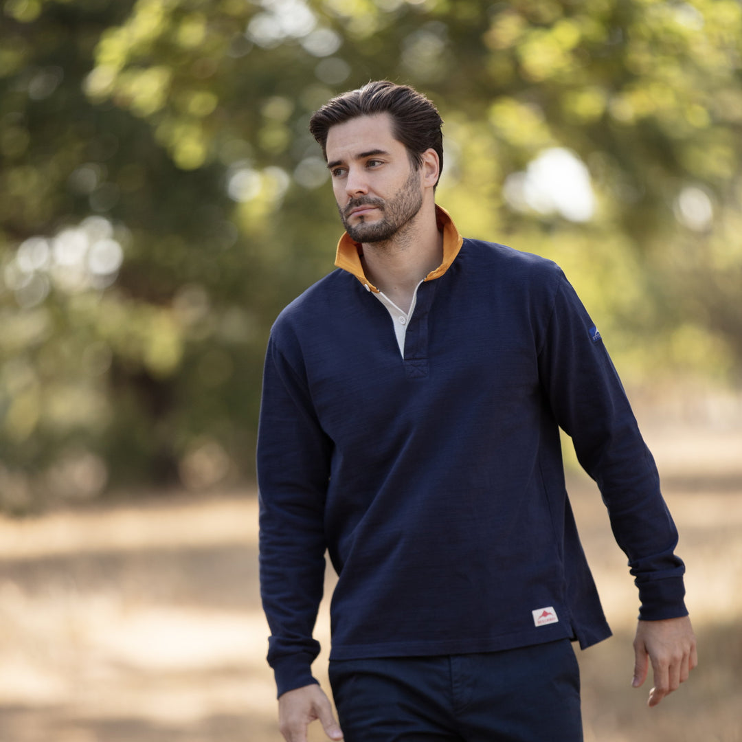 Bullwren Original Rugby Shirt Navy/Mustard