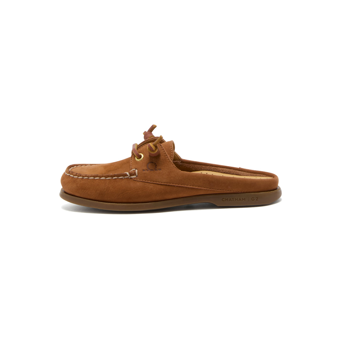 Chatham Lyme Lady Mule  G2 Premium Nubuck Deck Shoe - Tan