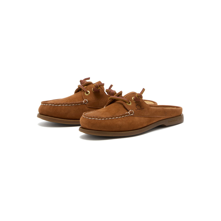 Chatham Lyme Lady Mule  G2 Premium Nubuck Deck Shoe - Tan