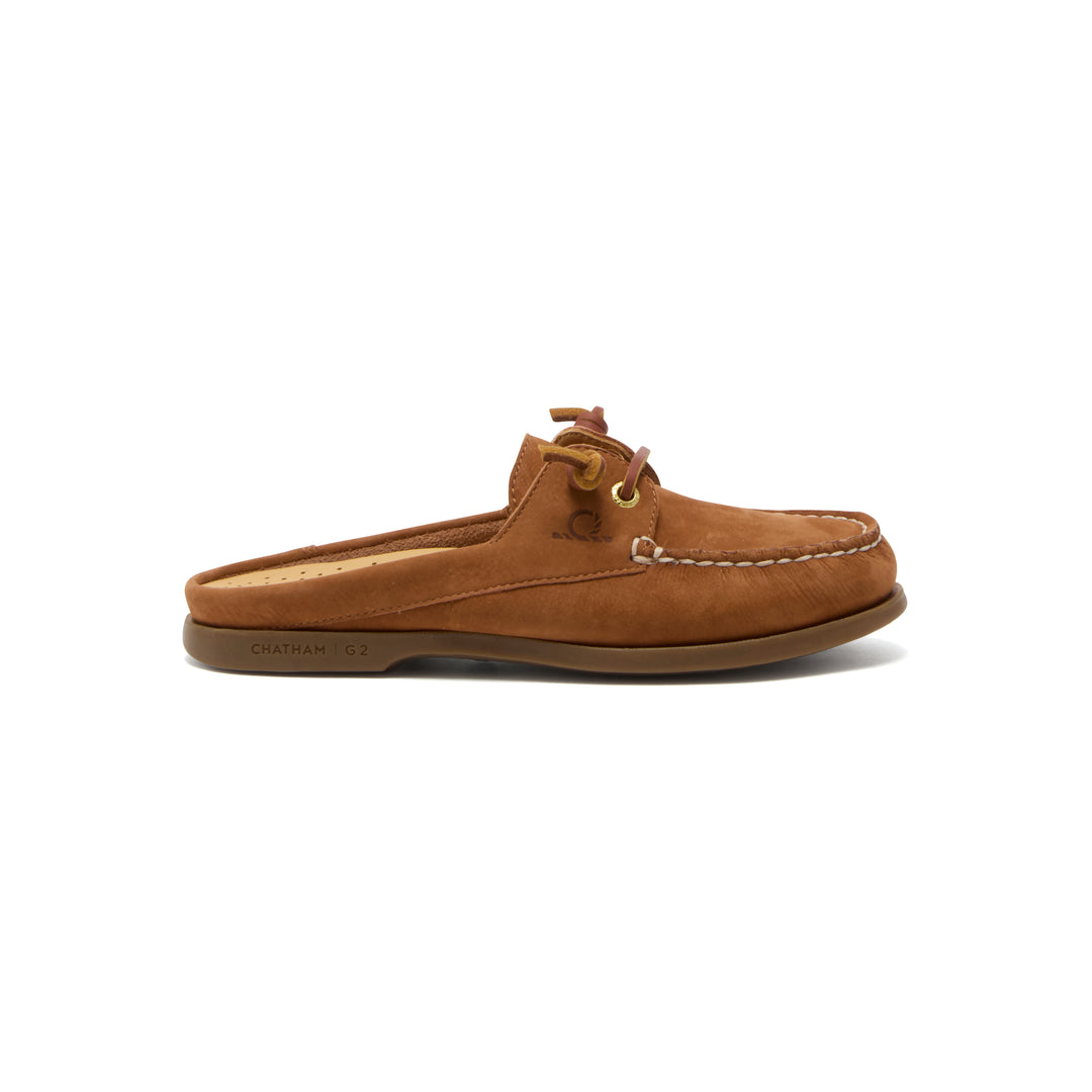 Chatham Lyme Lady Mule  G2 Premium Nubuck Deck Shoe - Tan