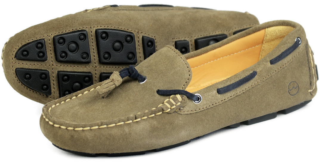 Orca Bay Sicily Women's Premium Loafers in Mushroom/Navy