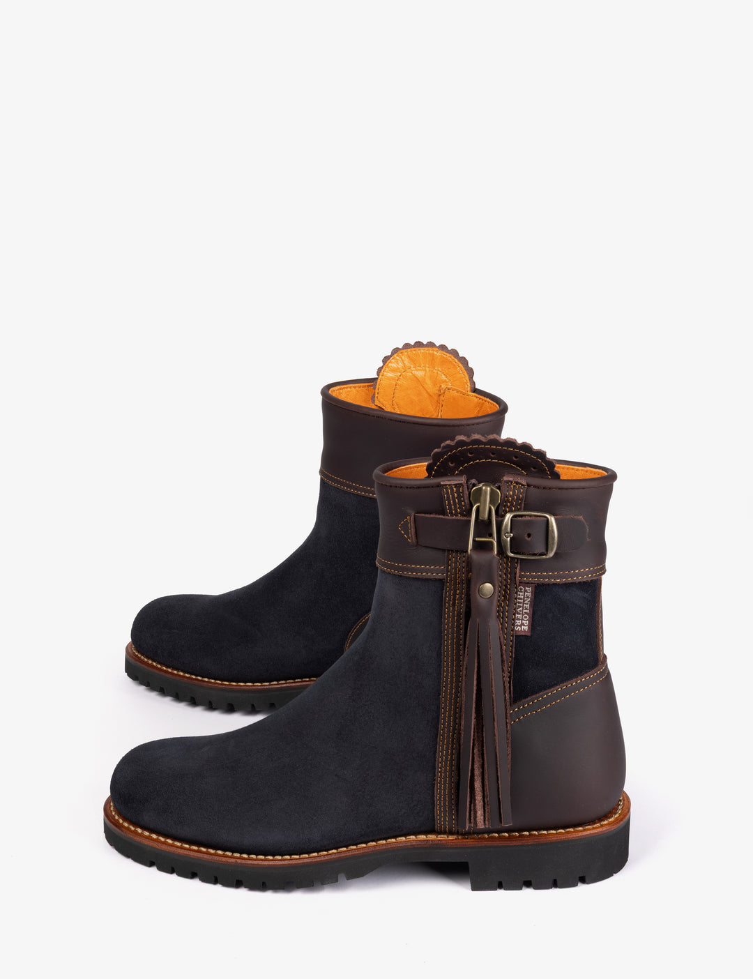 Penelope Chilvers Cropped Tassel Boots Navy/Conker