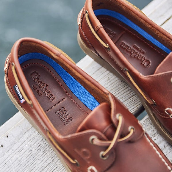 Chatham Mens Deck II G2 Boat Shoes Chestnut Leather