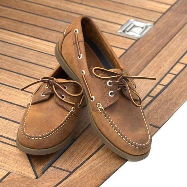 Orca Bay Mens Creek Brown Leather Deck Shoes