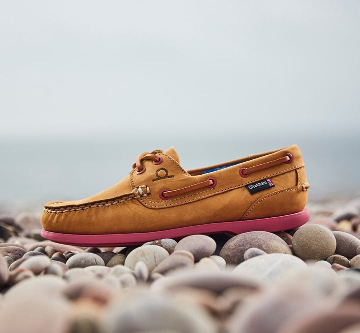 Chatham Pippa II G2 Boat Shoe Tan Pink Nubuck Leather