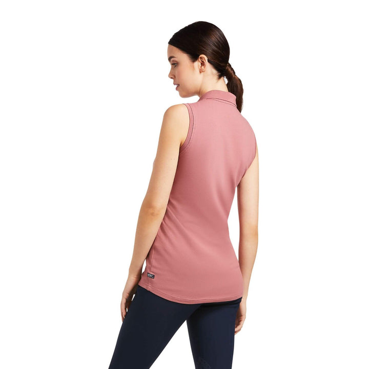 Ariat Prix Ladies Sleeveless Polo Shirt in Antique Rubia Blush Pink Colour