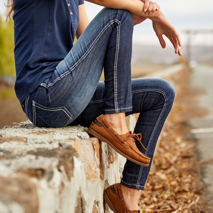 Ariat Women's Antigua Walnut Leather Boat Shoes