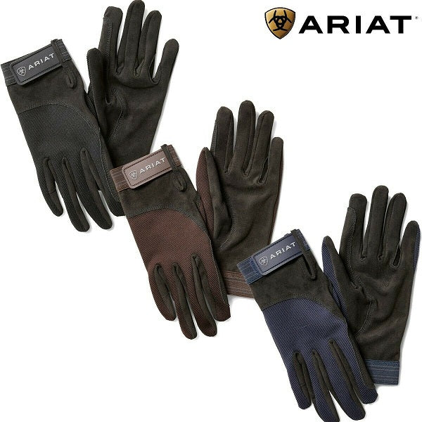 Ariat Tek Grip Riding Gloves in Black, Blue or Brown