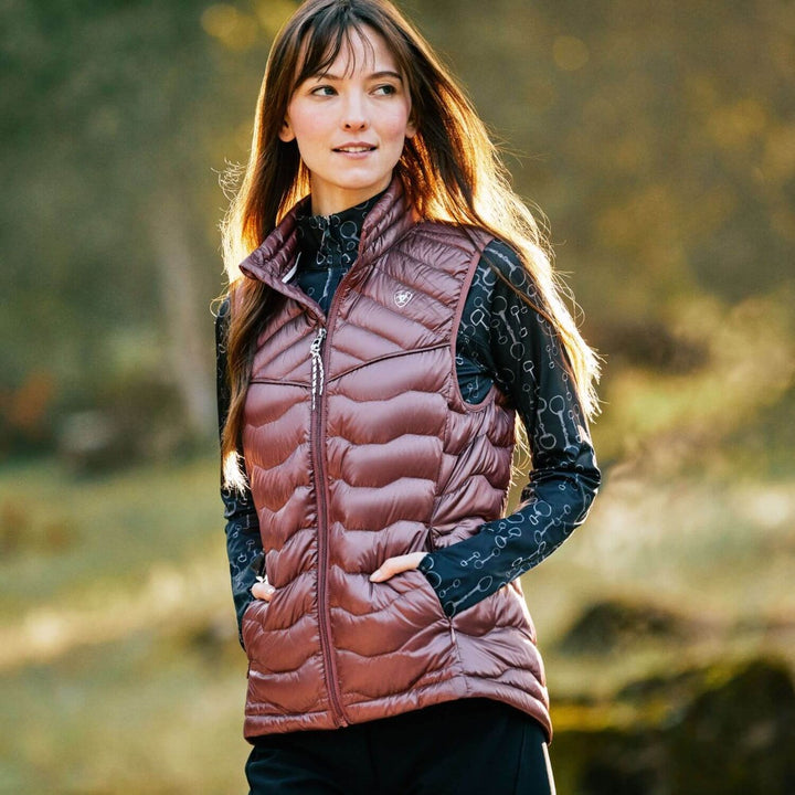 Ariat Womens Ideal Down Gilet Sleeveless jacket in Wild Ginger Colour