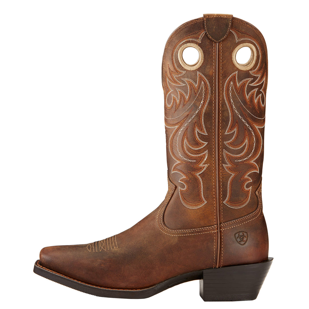 Ariat Mens Sport Square toe western cowboy boot in powder brown leather