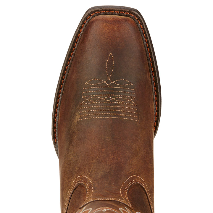 Ariat Mens Sport Square toe western cowboy boot in powder brown leather