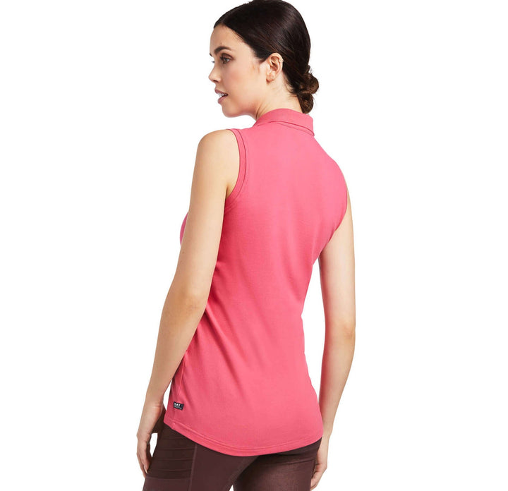 Ariat Prix Ladies Sleeveless Polo Shirt in Party Punch