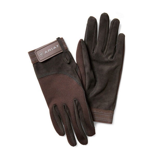 Ariat Tek Grip Riding Gloves in Bark Brown