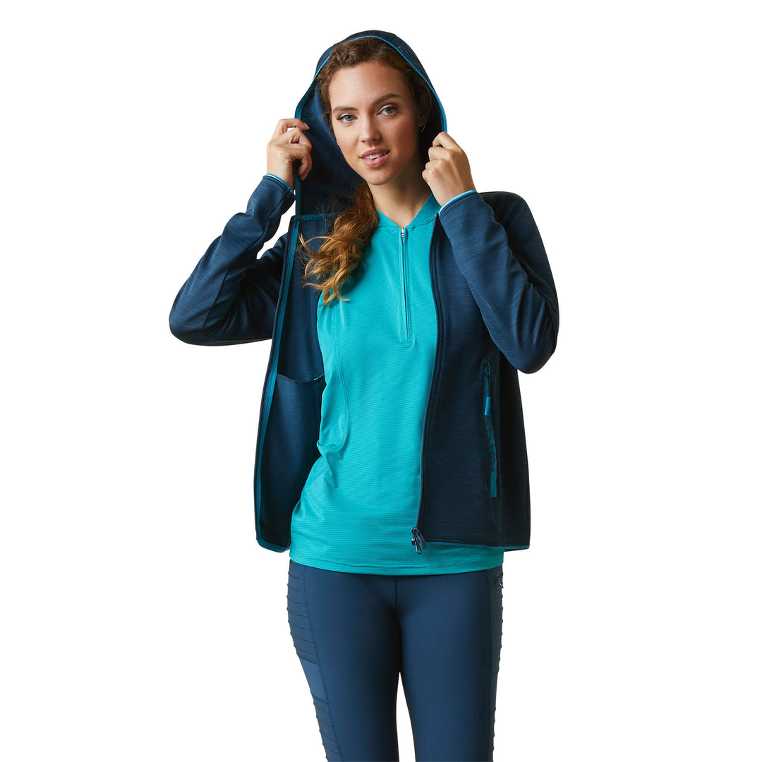Ariat Women's Byron Full Zip Hoodie Petroleum Blue
