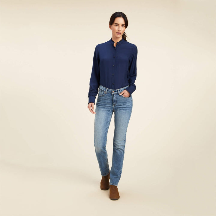 Ariat Women's Clarion Long Sleeve Blouse in Navy
