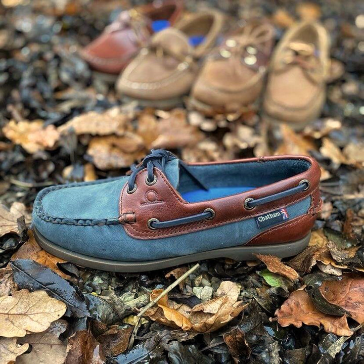 Chatham Bermuda Lady G2 Boat Shoe in Navy Nubuck Leather
