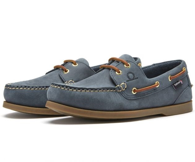 Chatham Mens Deck II G2 Boat Shoes Blue Nubuck Leather