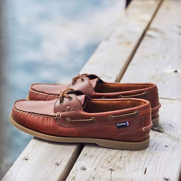 Chatham Mens Deck II G2 Boat Shoes Chestnut Leather