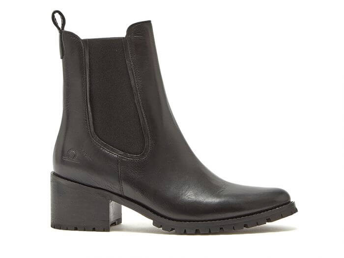 Chatham Vyne Women's Black Leather Chunky Soled Chelsea Boots