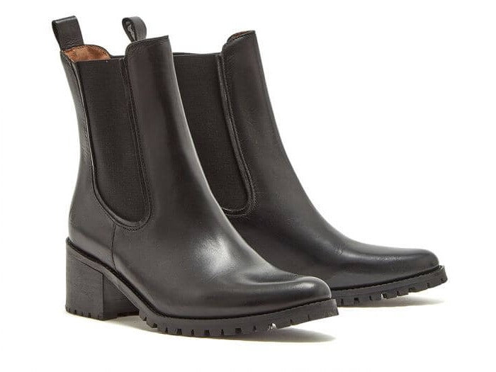 Chatham Vyne Women's Black Leather Chunky Soled Chelsea Boots