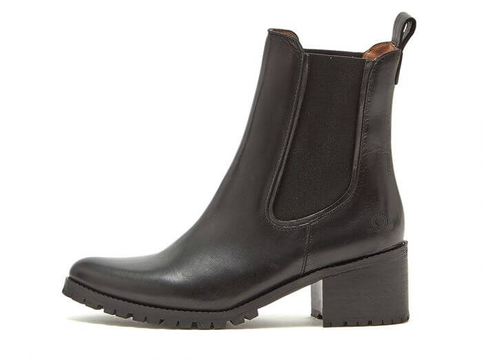 Chatham Vyne Women's Black Leather Chunky Soled Chelsea Boots