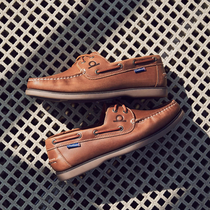 Chatham Mens Whitstable Tan Leather Boat Shoe