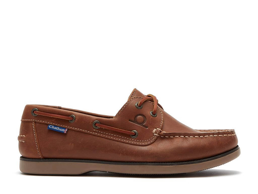 Chatham Mens Whitstable Tan Leather Boat Shoe