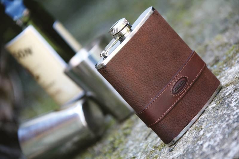 Dubarry Rugby Hip Flask Walnut Leather