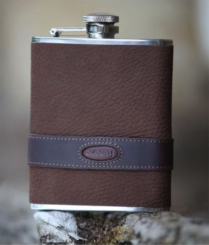 Dubarry Rugby Hip Flask Walnut Leather