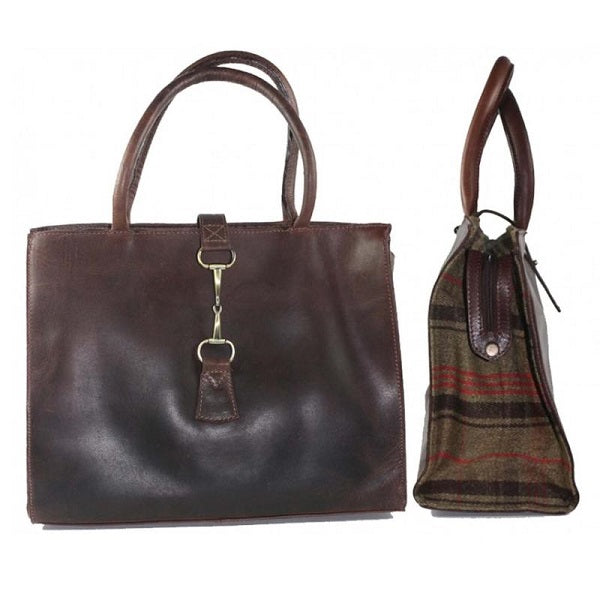 Grays  Country Gifts Alice Ladies Handbag in Hunter Tweed and Brown Leather