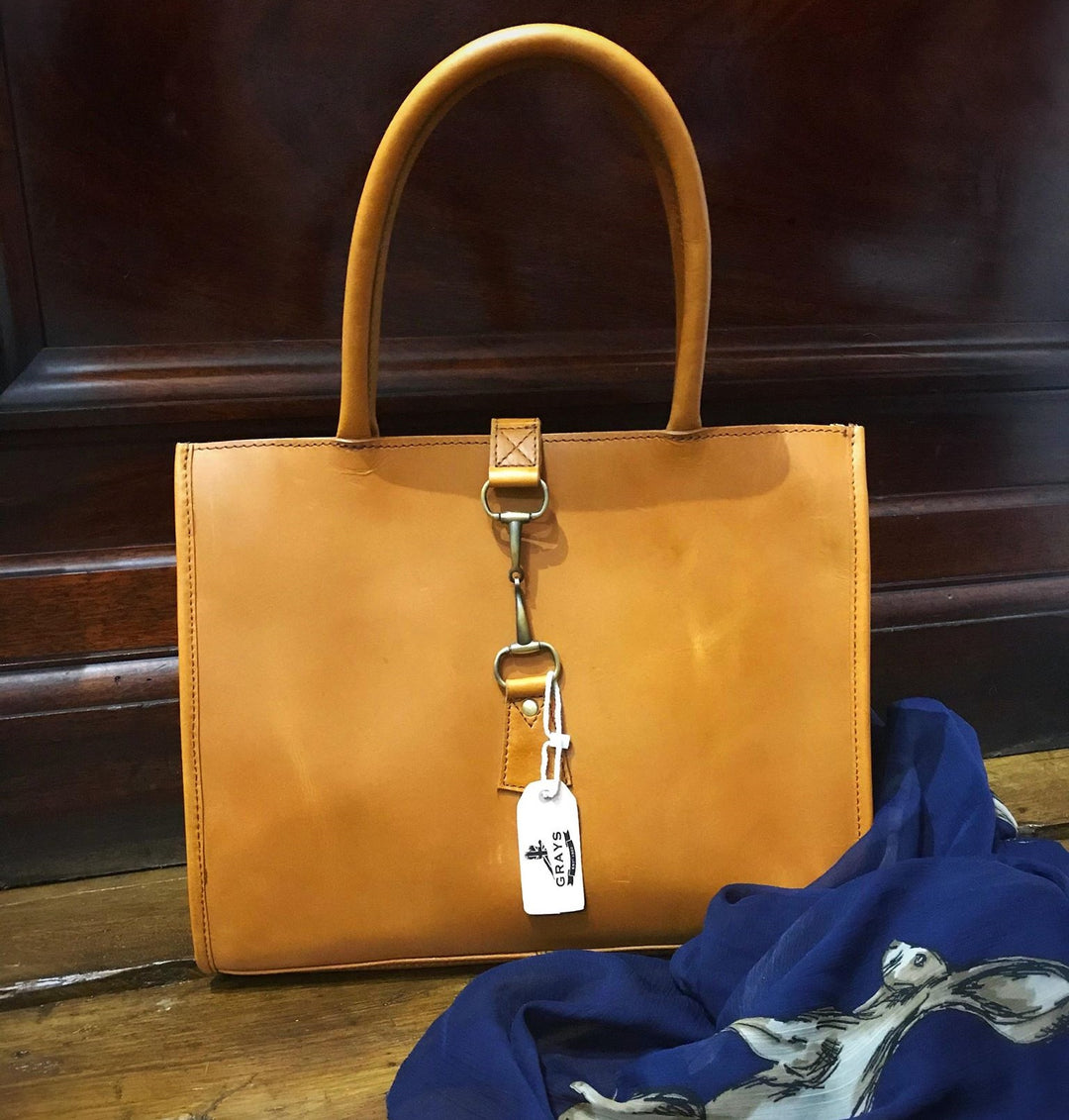 Grays Alice Leather Handbag Tan Leather with Suede sides