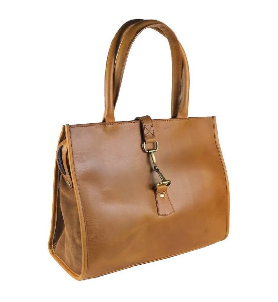 Grays Alice Leather Handbag Tan Leather with Suede sides