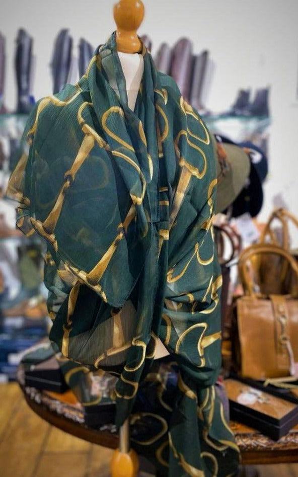 Chiffon Equestrian Snaffle Scarf by Grays Green