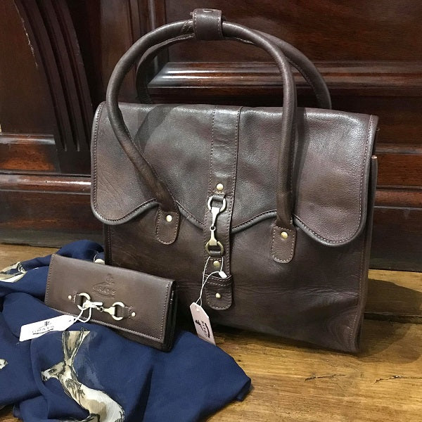 Grays 1922 Country Equestrian Mary Leather Handbag and Lilly Leather Purse - Brown, Fine Leather