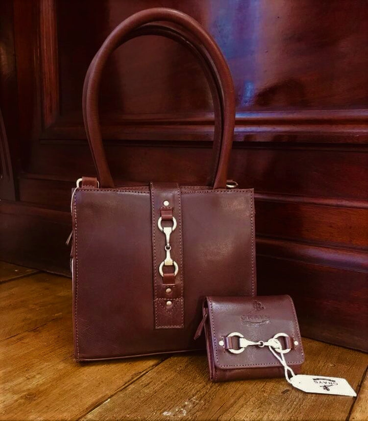Grays Country Gifts Mini Alice Leather Handbag  in brown leather with a mini jodie purrse