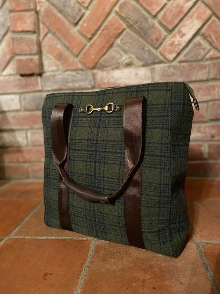 Grays Country Green Tweed Tote Handbag