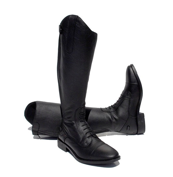 Rhinegold Extra Short Luxus Leather Riding Boot Black Leather