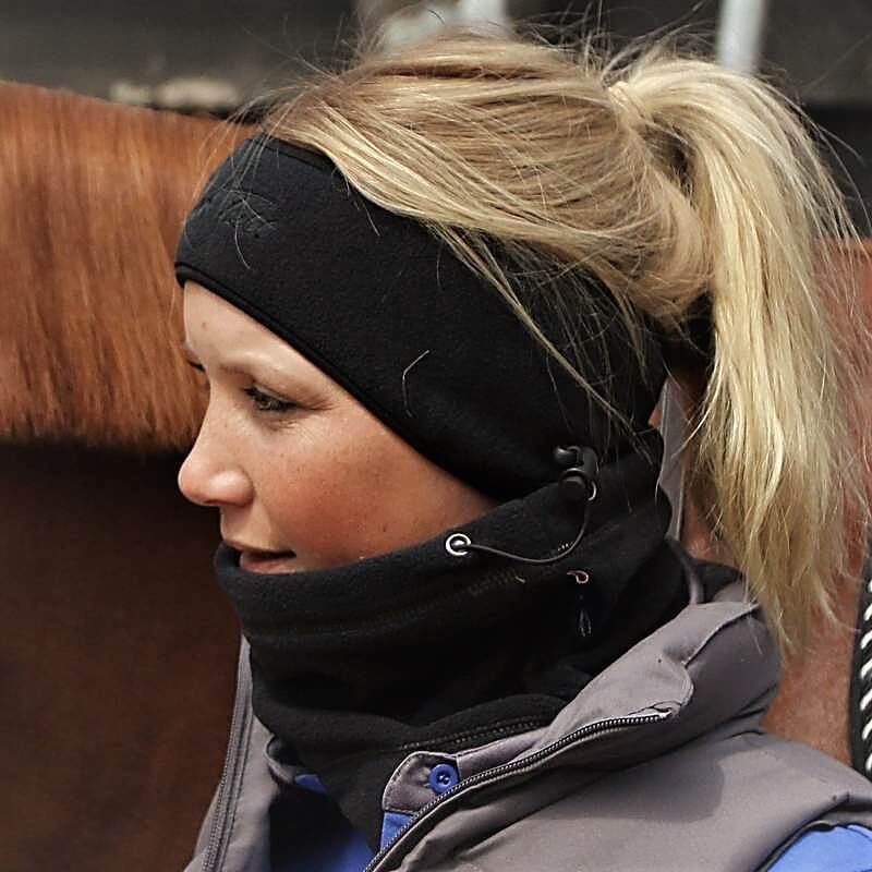 Mark Todd Ear Warmer Headbands in Black being worn by a girl