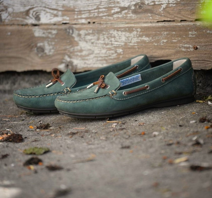 Orca Bay Ballena Womens Loafer in racing green nubuck leather