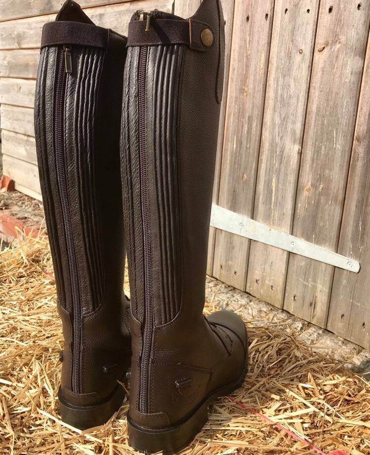 Rhinegold Extra Short Luxus Brown Leather Riding Boot â BFR Equestrian & Country