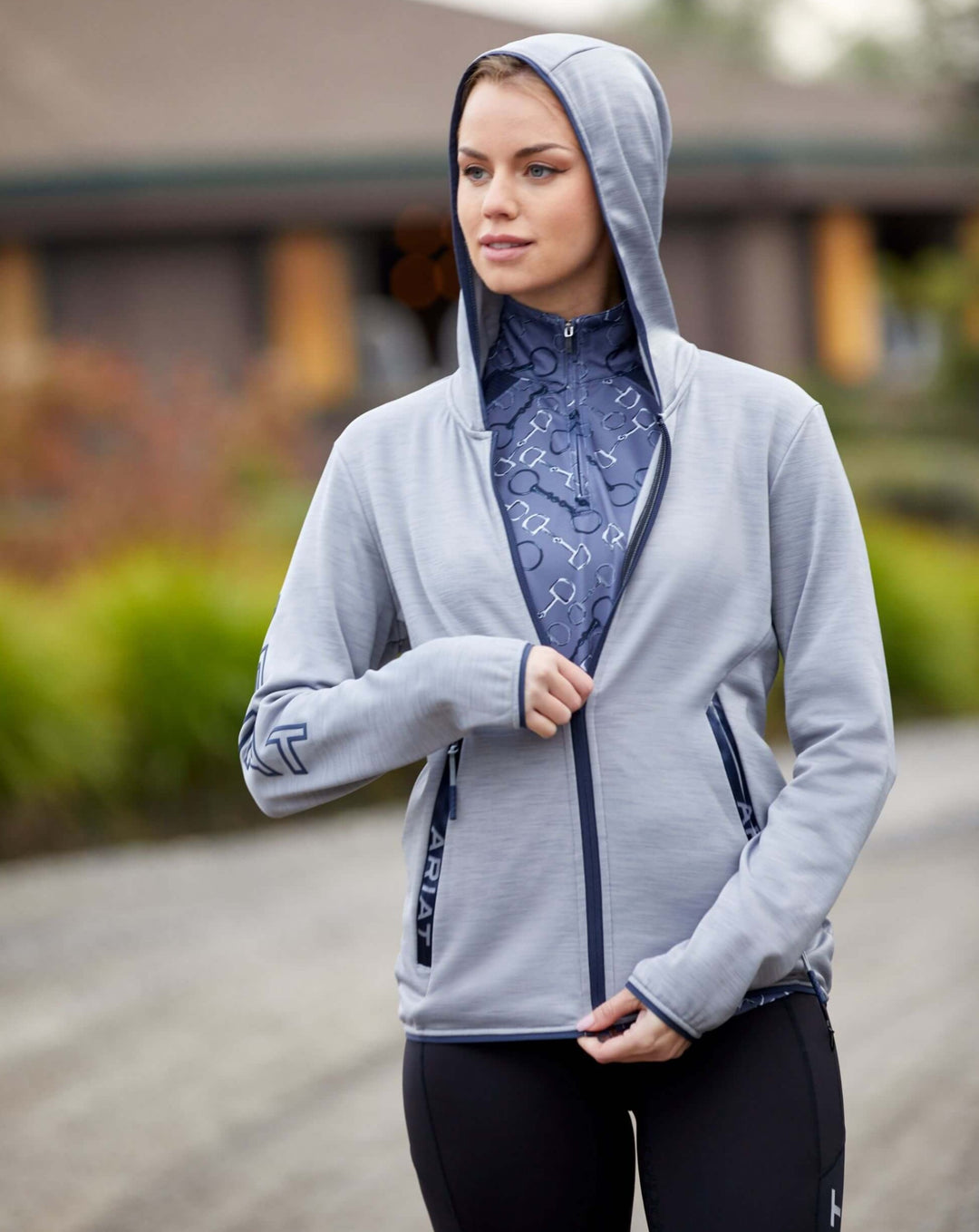 Ariat Women's Byron Full Zip Hoodie in Heather Grey