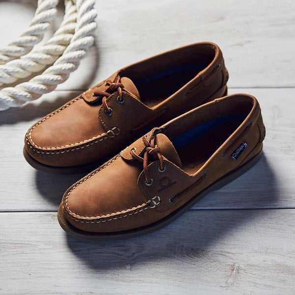 Chatham Mens Deck II G2 Boat Shoes Walnut Leather